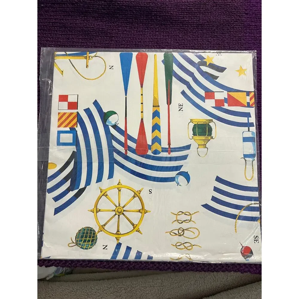 Hallmark wrapping paper nautical 1980s